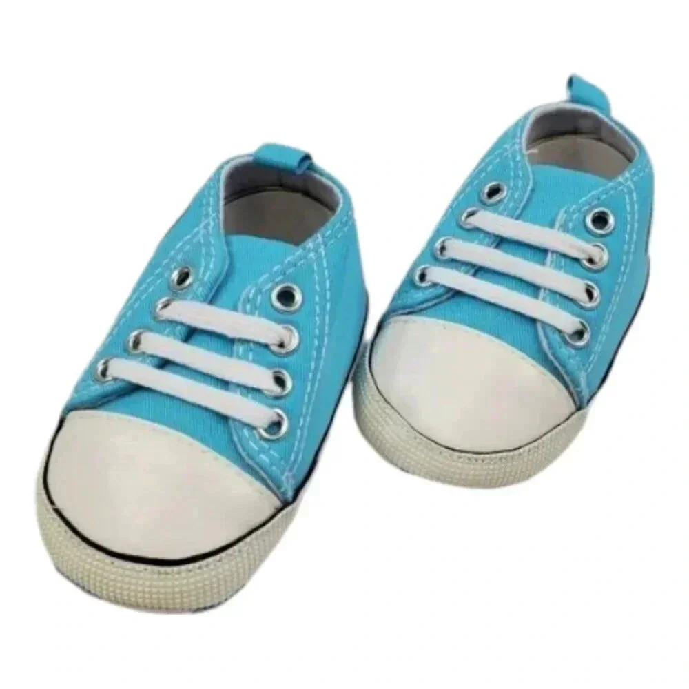 Infant Size 5 Baby Blue Soft Sole Baby Shoes, Baby sneakers for boys